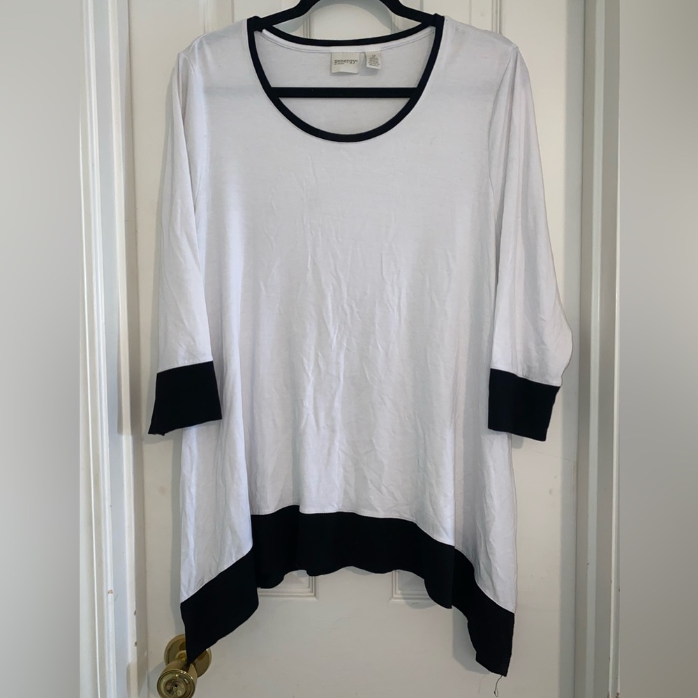 Elegant Women's White and Black Tunic